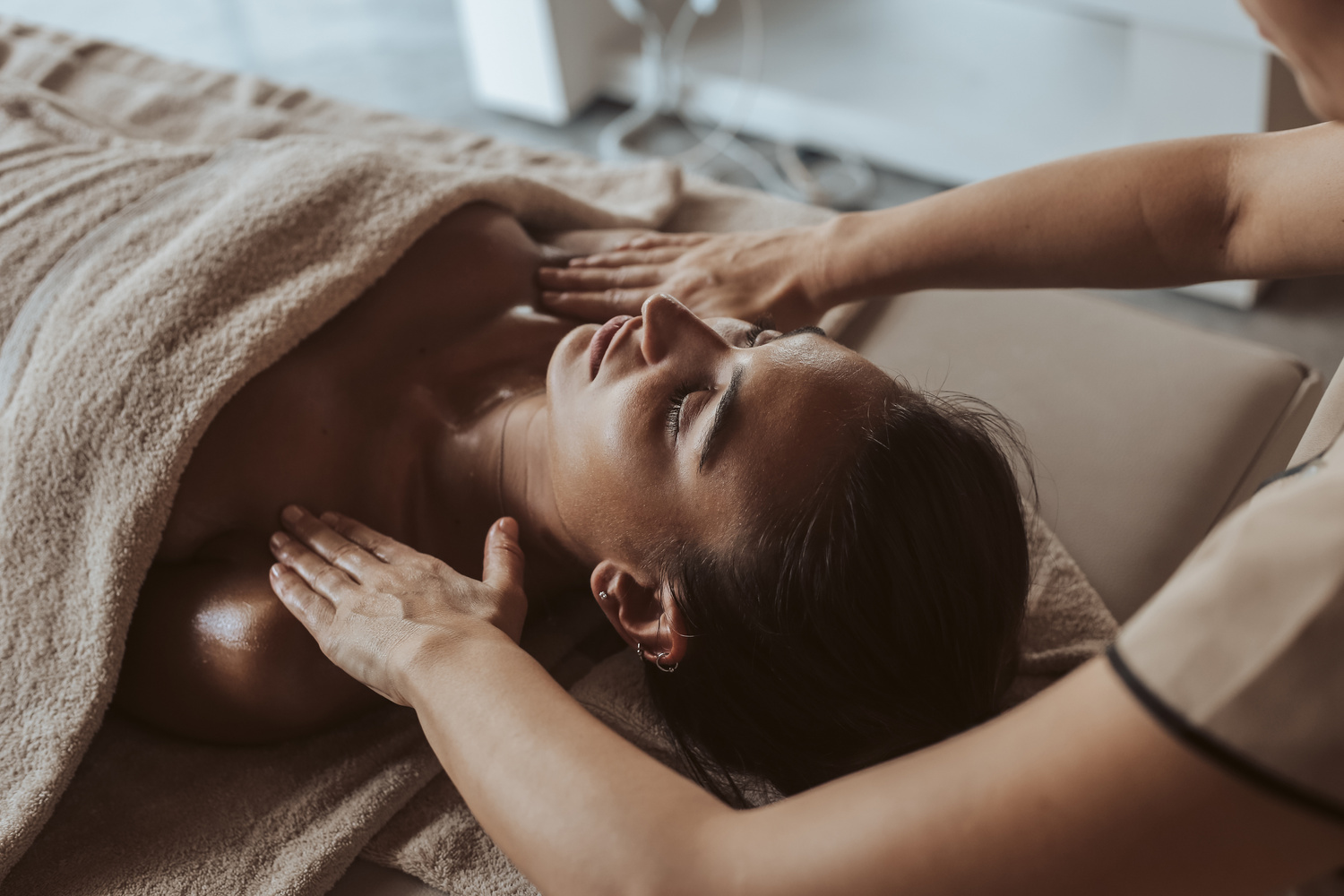 Woman Having a Facial Massage